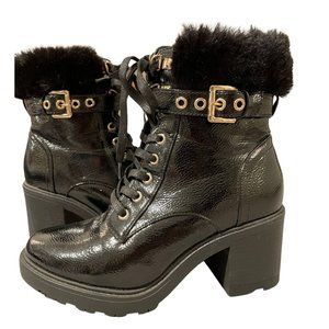 Black Lace-up Hiker Booties.